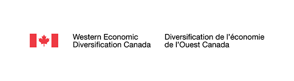 Western Economic Diversification WD logo with text and Canada flag