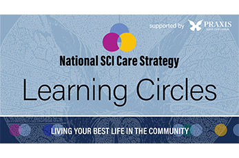 learning circles logo of three overlapping coloured circles above National SCI Care Strategy and Learning Circles text